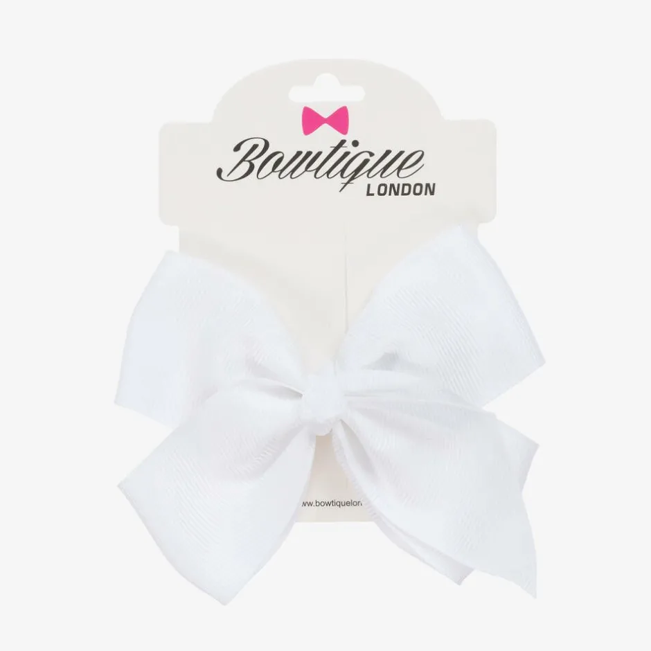 Bowtique London Bow Hair Clip (10cm) White Online