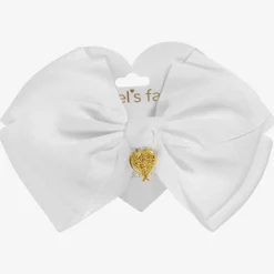 Angels Face White Bow Hair Clip (19cm) Snowdrop