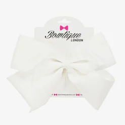Bowtique London White Bow Hair Clip (20cm) New