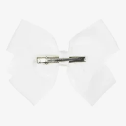 Bowtique London Bow Hair Clip (15cm) White