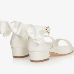 Angels Face White Bow Heel Sandals Snowdrop Hot