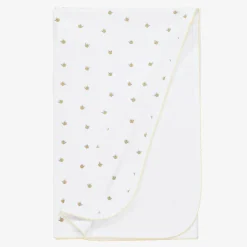 Kissy Kissy White Buzzing Bees Pima Cotton Blanket (74cm) Hot