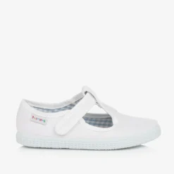 Pisamonas White Canvas T-Bar Shoes Best