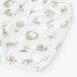 Atelier Choux Paris White Carousel Print Cotton Bloomer Shorts Sale