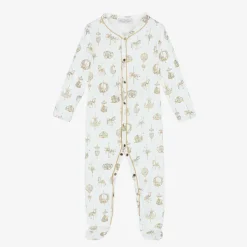 Atelier Choux Paris White Carousel Print Cotton Babygrow Online