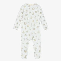 Atelier Choux Paris White Carousel Print Cotton Babygrow Online