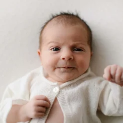 G.H.Hurt amp; Son White Cashmere Knitted Baby Cardigan Clearance