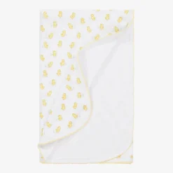 Kissy Kissy White Cheery Chicks Pima Cotton Blanket (73cm) New