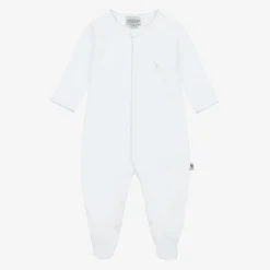 G.H.Hurt amp; Son White Cotton & Blue Wool Baby Gift Set Hot