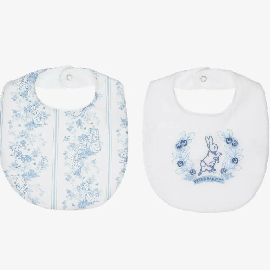 Peter Rabbit™ by Childrensalon White Cotton & Linen Bibs (2 Pack) Discount
