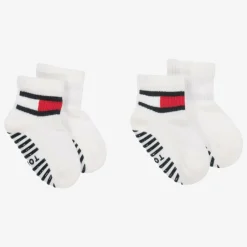 Tommy Hilfiger White Cotton Ankle Socks (2 Pack) Online