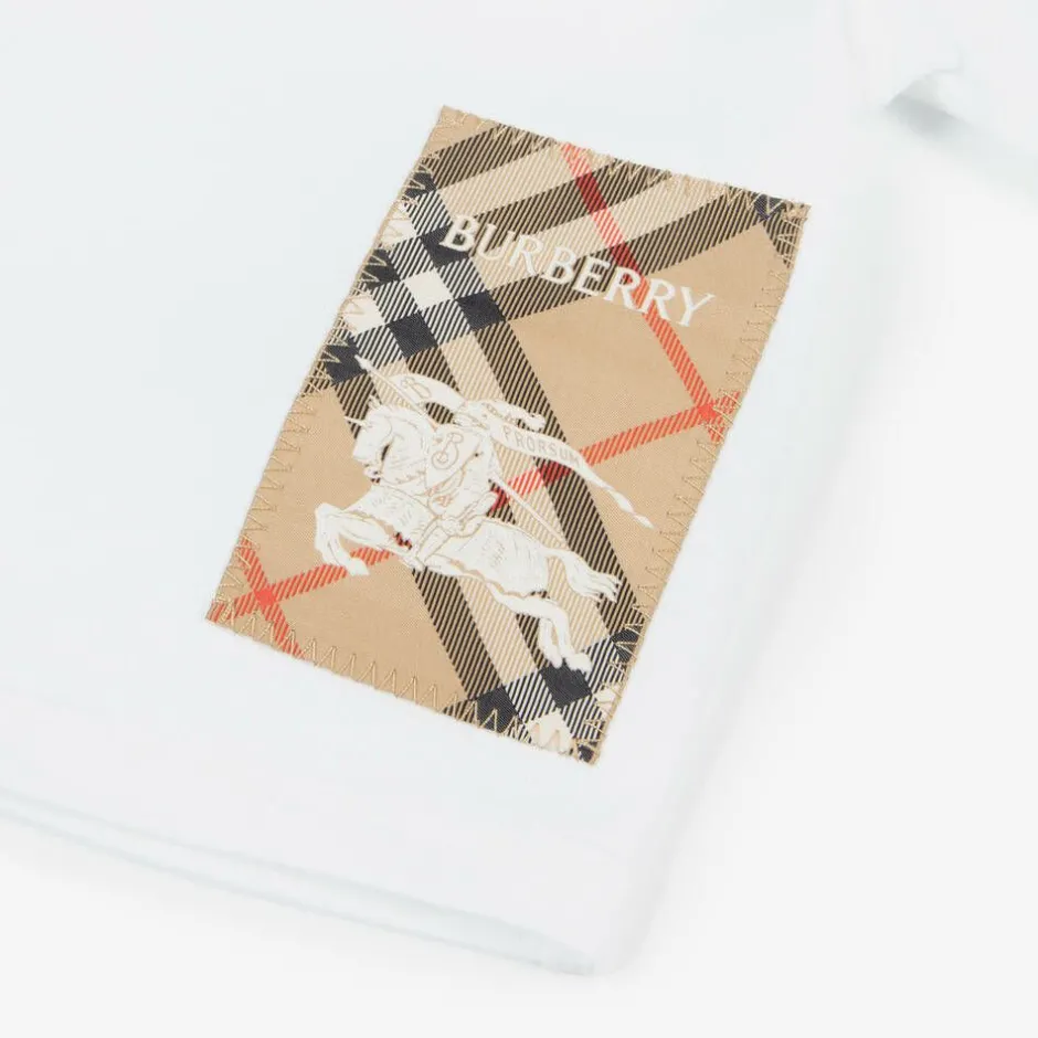 Burberry White Cotton Baby T-Shirt Online