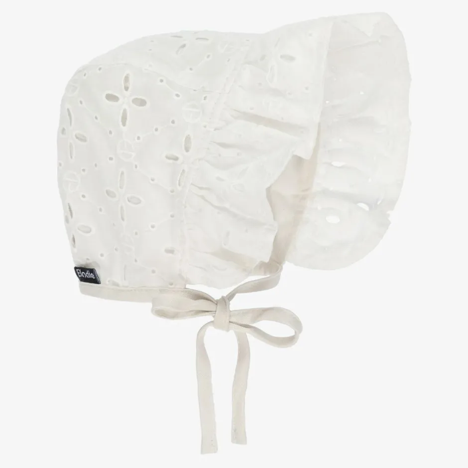 Elodie White Cotton Bonnet (SPF30) Outlet