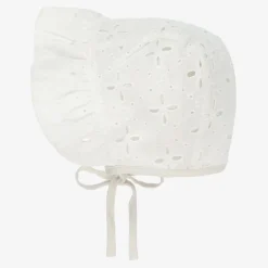 Elodie White Cotton Bonnet (SPF30) Outlet