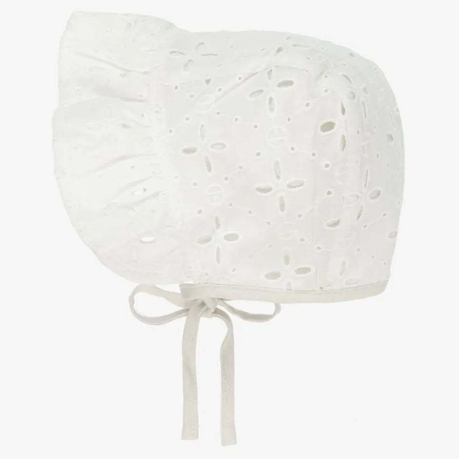 Elodie White Cotton Bonnet (SPF30) Outlet