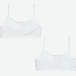 Petit Bateau White Cotton Bra Tops (2 Pack) Outlet