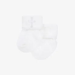 Country Kids White Cotton Christening Baby Socks Outlet