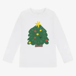 Stella McCartney Kids White Cotton Christmas Tree Top Discount