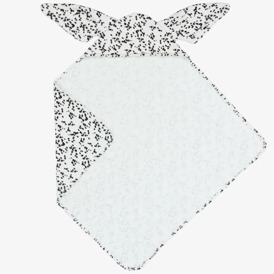 Elodie White Cotton Hooded Spotty Dalmation Towel DalmationDots Discount