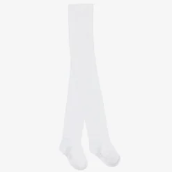 Falke White Cotton Knit Tights Discount