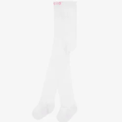 Country Kids White Cotton Knitted Tights Hot