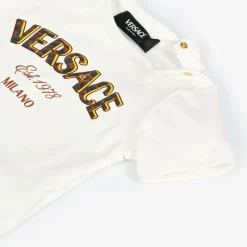 Versace White Cotton Leopard Print Baby T-Shirt Sale