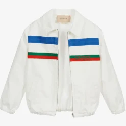 Gucci White Cotton Logo Baby Jacket Online