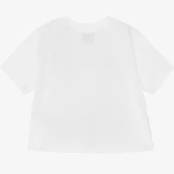 Burberry White Cotton Logo Baby T-Shirt Sale