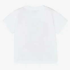 Dolce amp; Gabbana White Cotton Milano Logo Baby T-Shirt Outlet