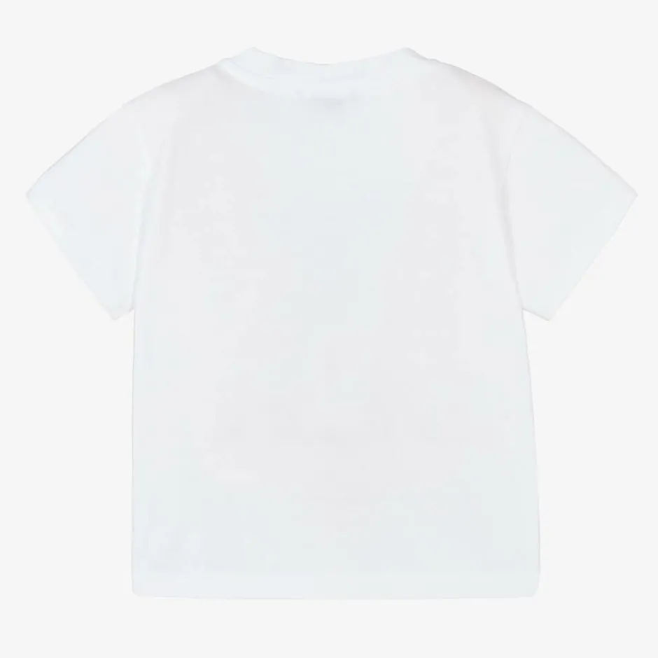 Dolce amp; Gabbana White Cotton Milano Logo Baby T-Shirt Outlet