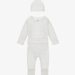 Burberry White Cotton Monogram Baby Gift Set Best