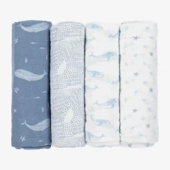 aden + anais White Cotton Muslin Swaddles (4 Pack)