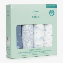 aden + anais White Cotton Muslin Swaddles (4 Pack)