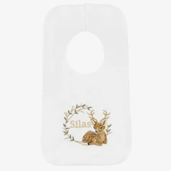 Paint My Dreams White Cotton Personalised Reindeer Bib Sale