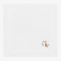 Paint My Dreams White Cotton Personalised Robin Blanket (88cm)