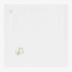 Paint My Dreams White Cotton Personalised Robin Blanket (88cm)