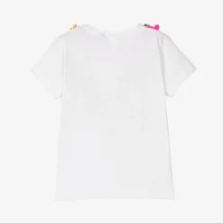 Selini Action White Cotton Pom-Pom T-Shirt Hot