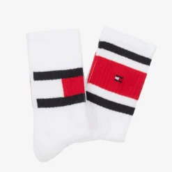 Tommy Hilfiger White Cotton Sports Socks (2 Pack) Sale