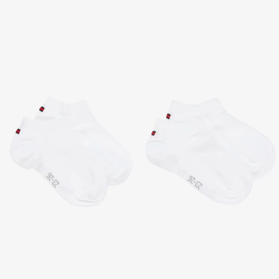 Tommy Hilfiger White Cotton Trainer Socks (2 Pack) Sale