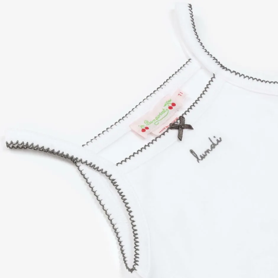 Bonpoint White Days Of The Week Cotton Vests Gift Set Sale