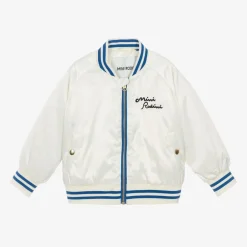 Mini Rodini White Dolphin Baseball Jacket Discount