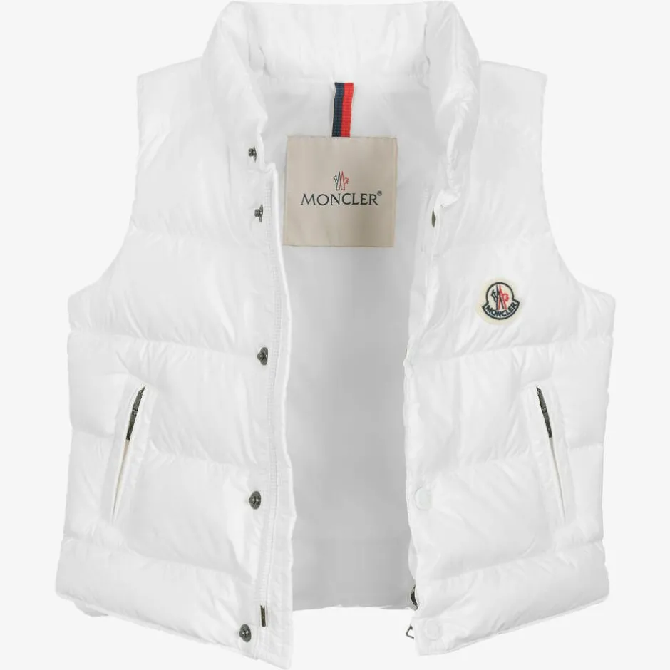 Moncler Enfant White Down Padded Bernard Puffer Gilet Hot