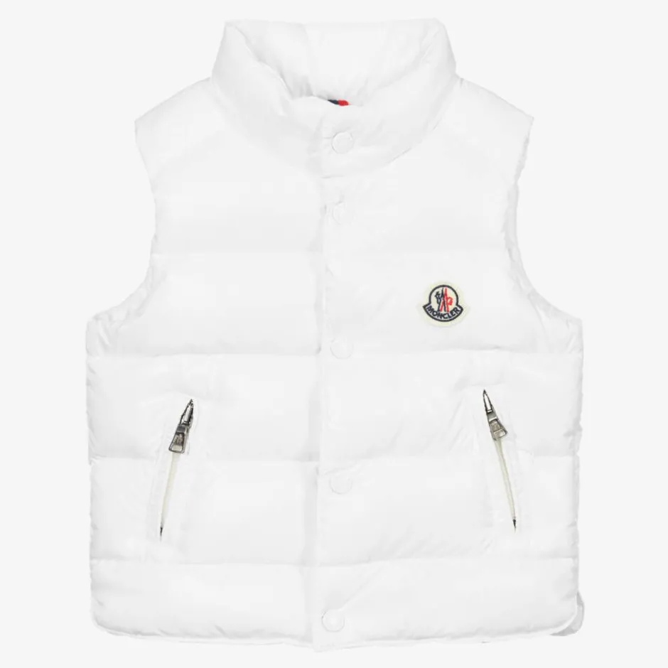 Moncler Enfant White Down Padded Gilet