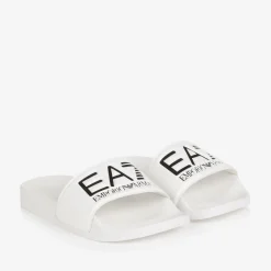 EA7 Emporio Armani White EA7 Logo Sliders Best