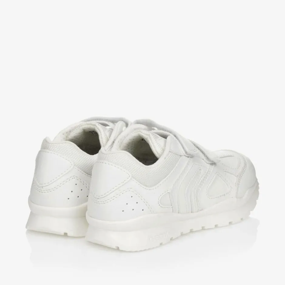 Geox White Faux Leather Trainers Discount