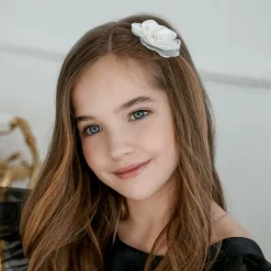 Cute Cute White Floral Hair Clip (7cm) Hot