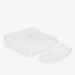 Kissy Kissy White Forest Fun Hooded Towel & Mitten Set Clearance