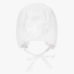 Sarah Louise White Hand-Smocked Bonnet New