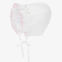 Sarah Louise White Hand-Smocked Bonnet New