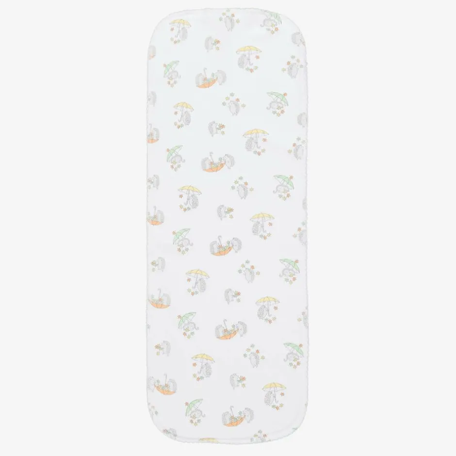 Kissy Kissy White Hedgehogs Fall Showers Burp Cloth (48cm) Clearance